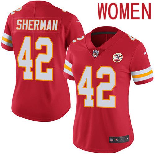 Women Kansas City Chiefs #42 Anthony Sherman Nike Red Vapor Limited NFL Jersey->women nfl jersey->Women Jersey